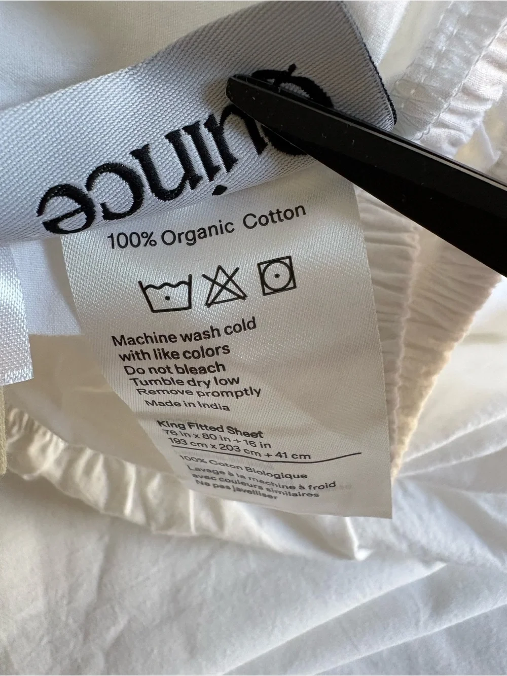 Like New Quince Organic Brushed Cotton Sheet Set - White, King